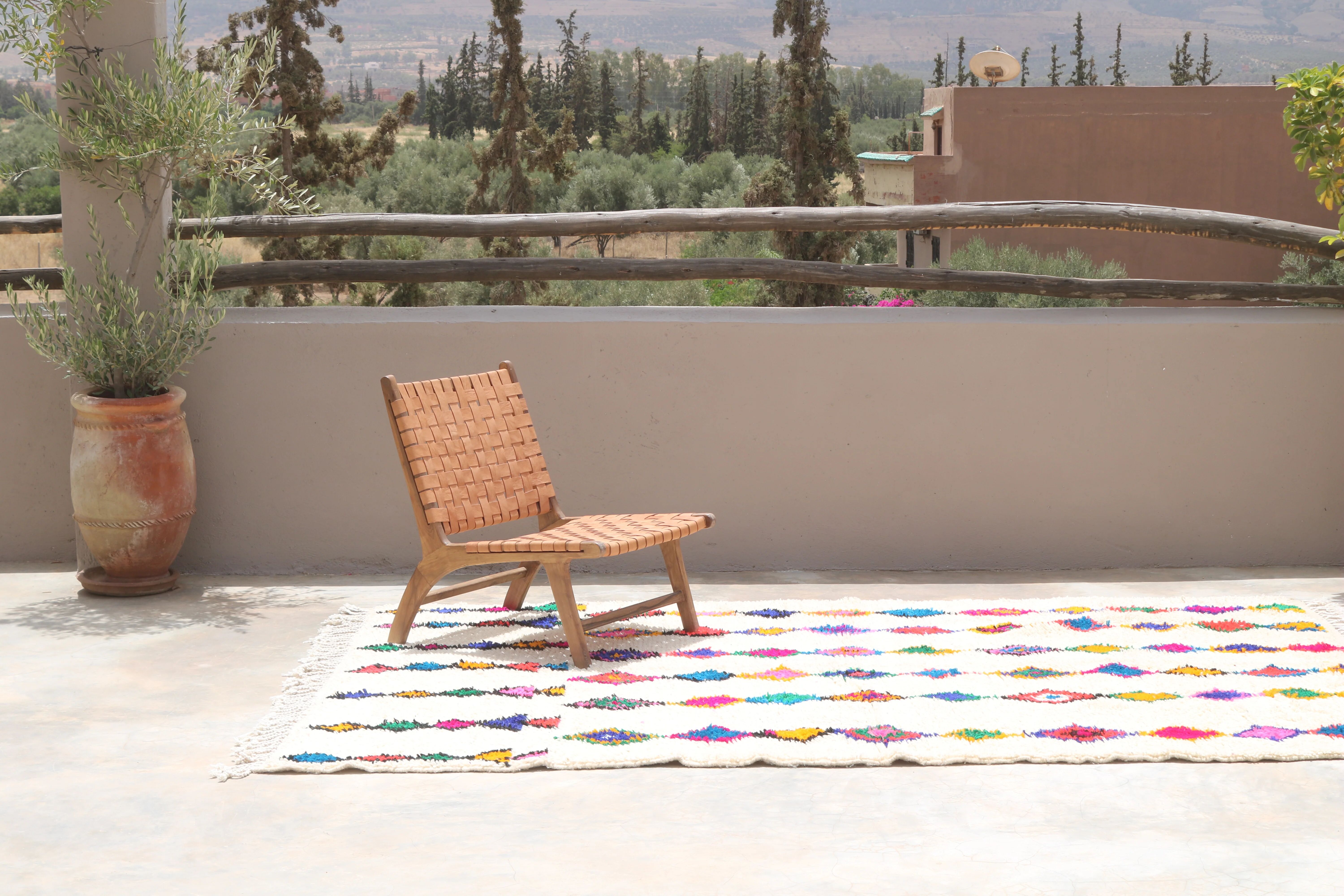 Large handmade colourful rug, 295 x 195 cm - G1087