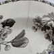Hollow decorative plate Choisy-le-Roi black flowers and border