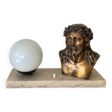 Lampe  bronze Christ signé L. Artaux