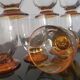 10 art-deco blown white wine glasses 1930