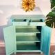 Parisian water green sideboard, patinated wood, 1950