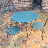 Wrought iron garden furniture , 1 table , 4 chairs