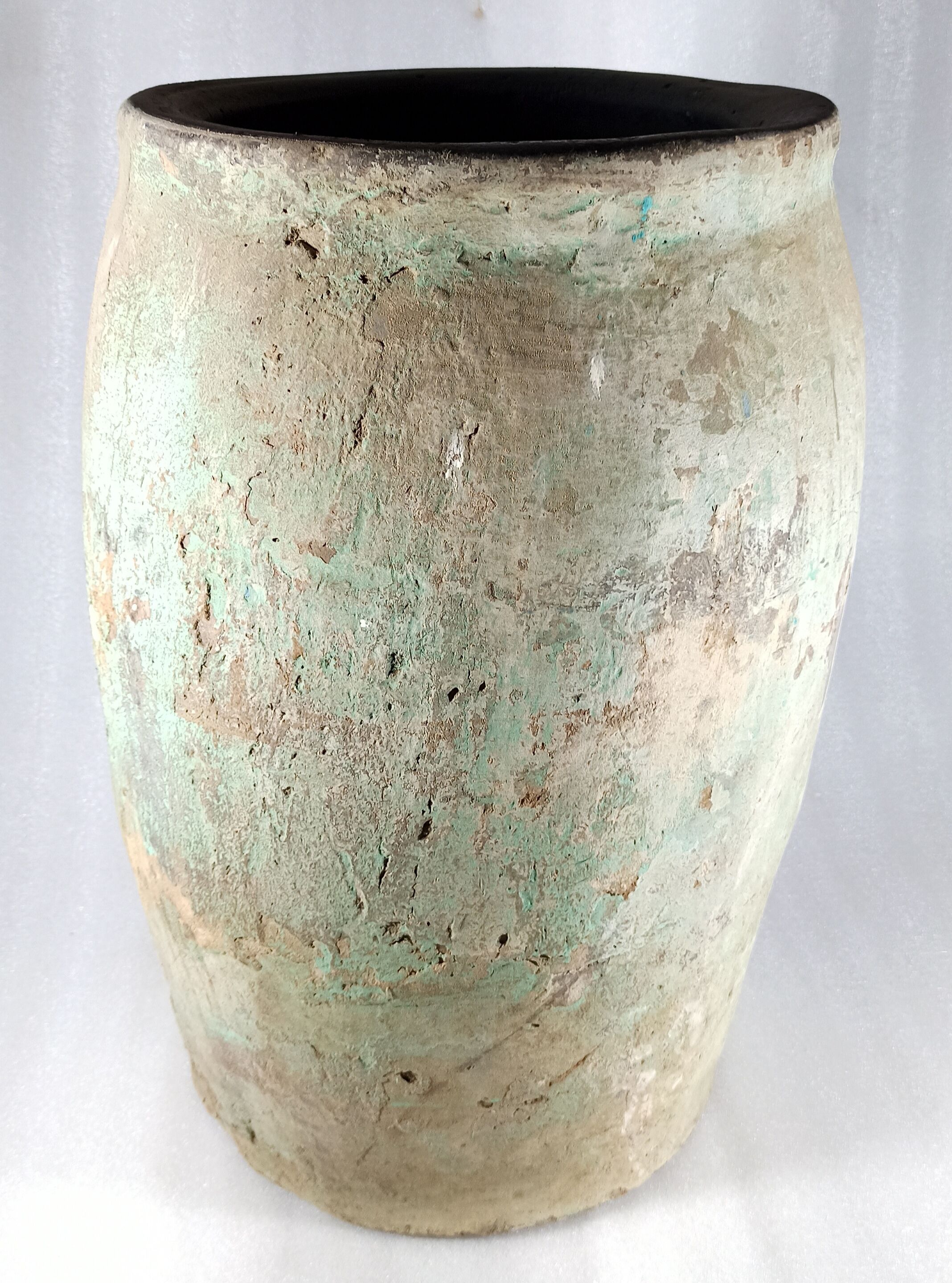 Green terracotta jar