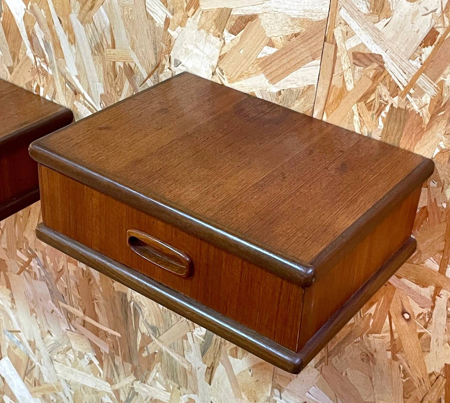 Scandinavian vintage teak bedside tables from the 1960s.
