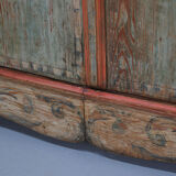 Rustic Farmhouse Painted Folk Art Bridal Cabinet dated 1806