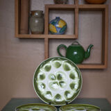 Service plate ceramic shells Orchies Moulin des Loups X11 and a large dish, oyster plate