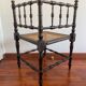 Chaise d’angle bois et rotin