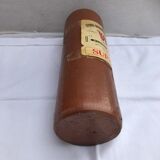 Paire ancienne bouteille grès marron avec étiquettes origine vintage