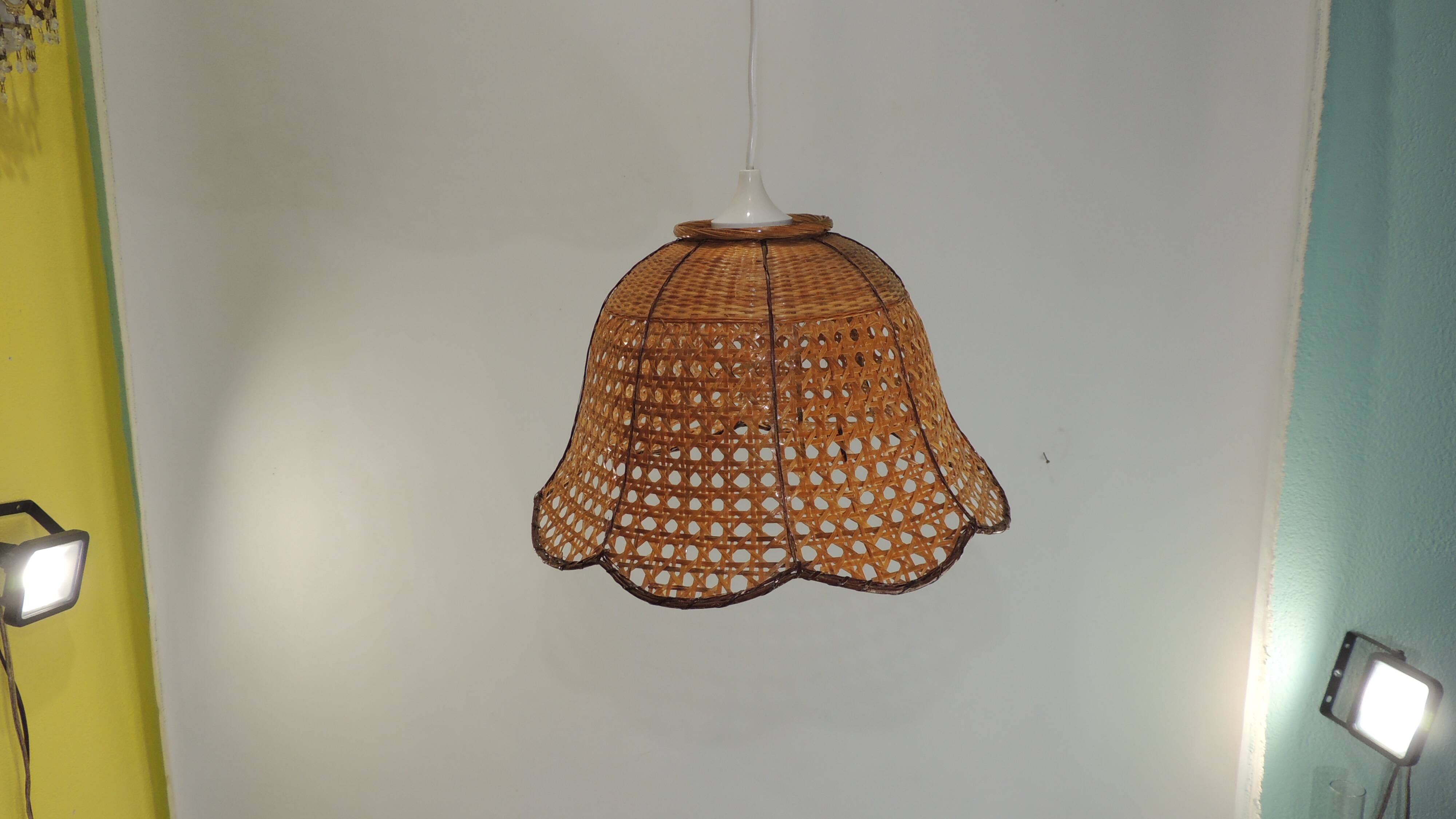 Rattan suspension / lampshade / chandelier / vintage