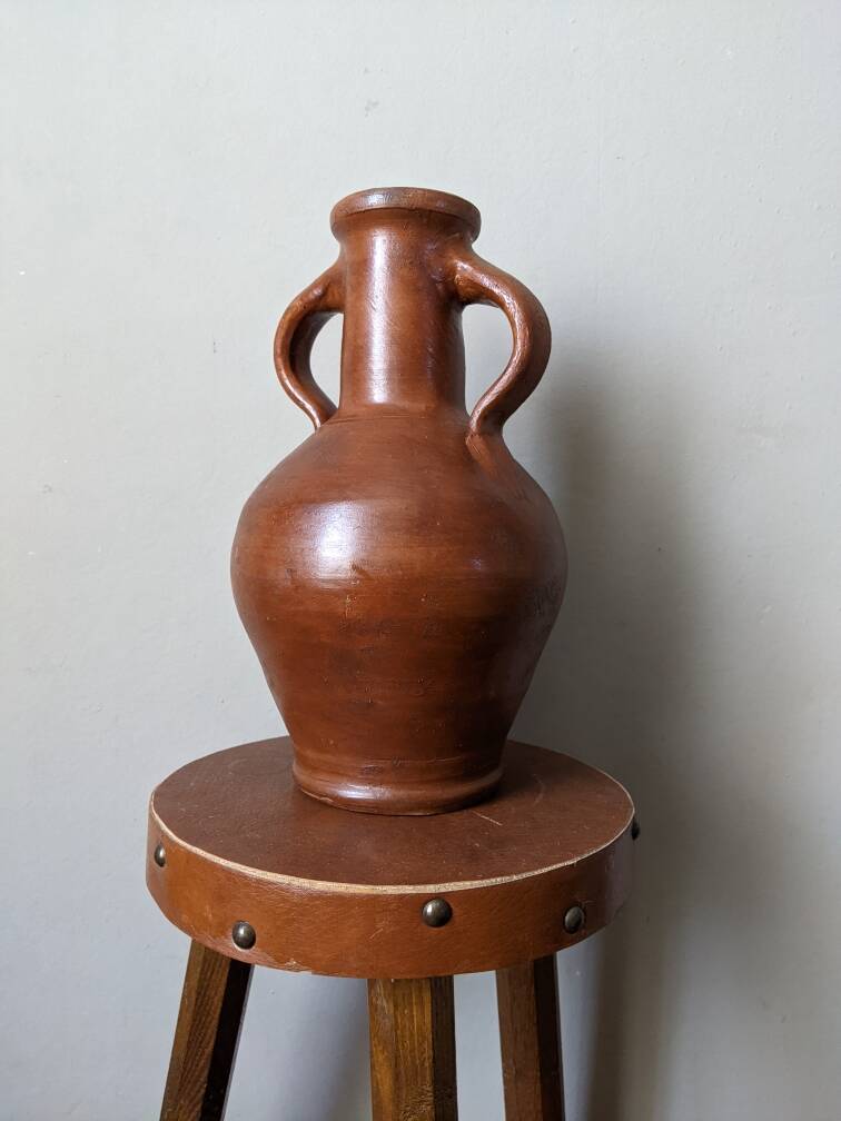 Terracotta jar vase ears decoration countryside handmade pottery