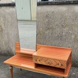 Vintage dressing table, marquetry, 50s / 60s