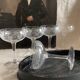5 coupes à champagne en cristal gravé