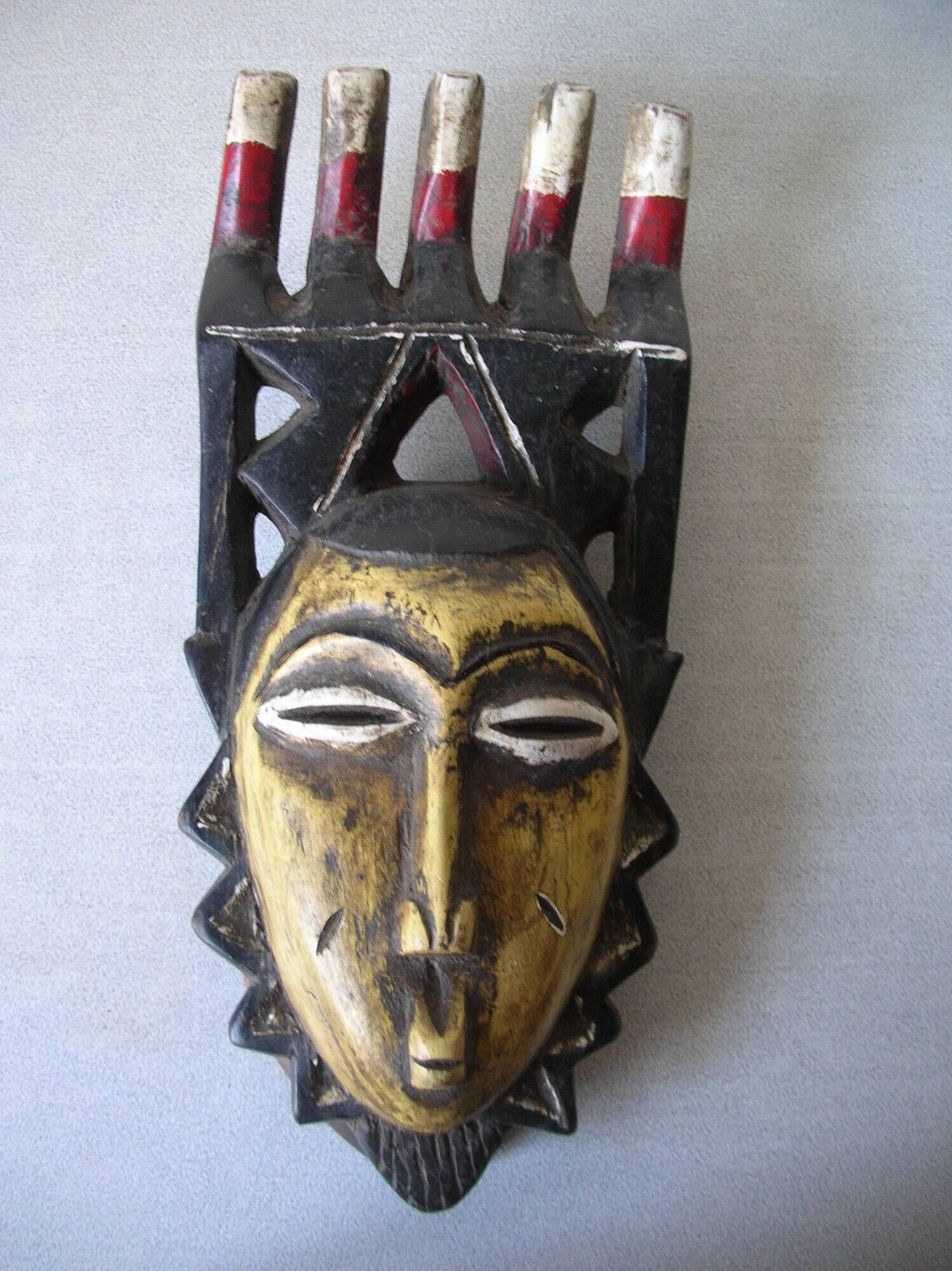 Antique African Yaouré Kokole Kwain mask Ivory Coast Ethnic art collection