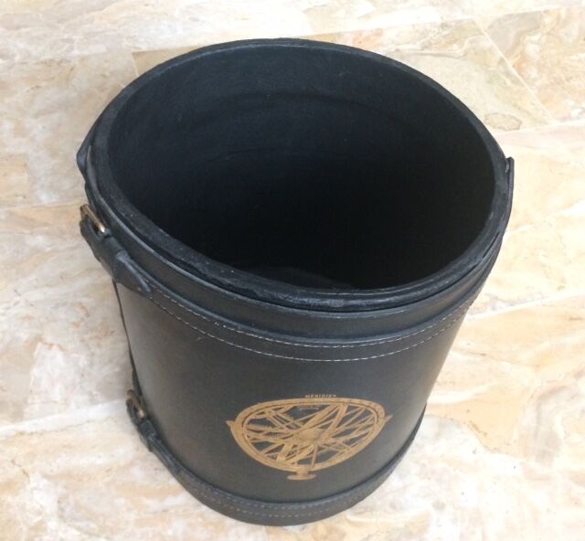 1950 leather paper basket