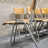 Lot of 18 vintage stackable bistro chairs 1970