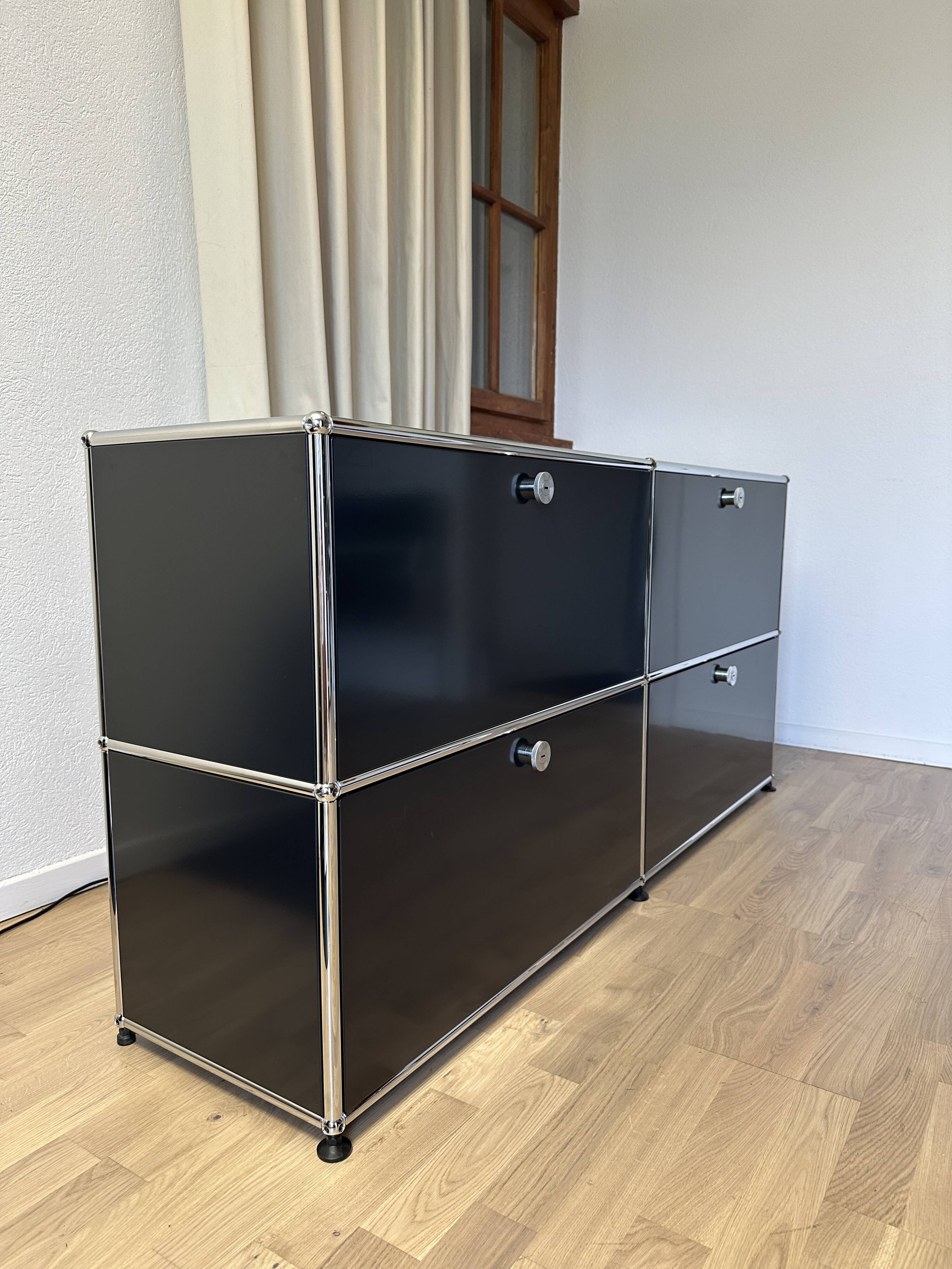 USM Haller Chest of Drawers in Graphite Black 1/2