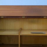 Danish teak flip-top media wall cabinet, 1960s