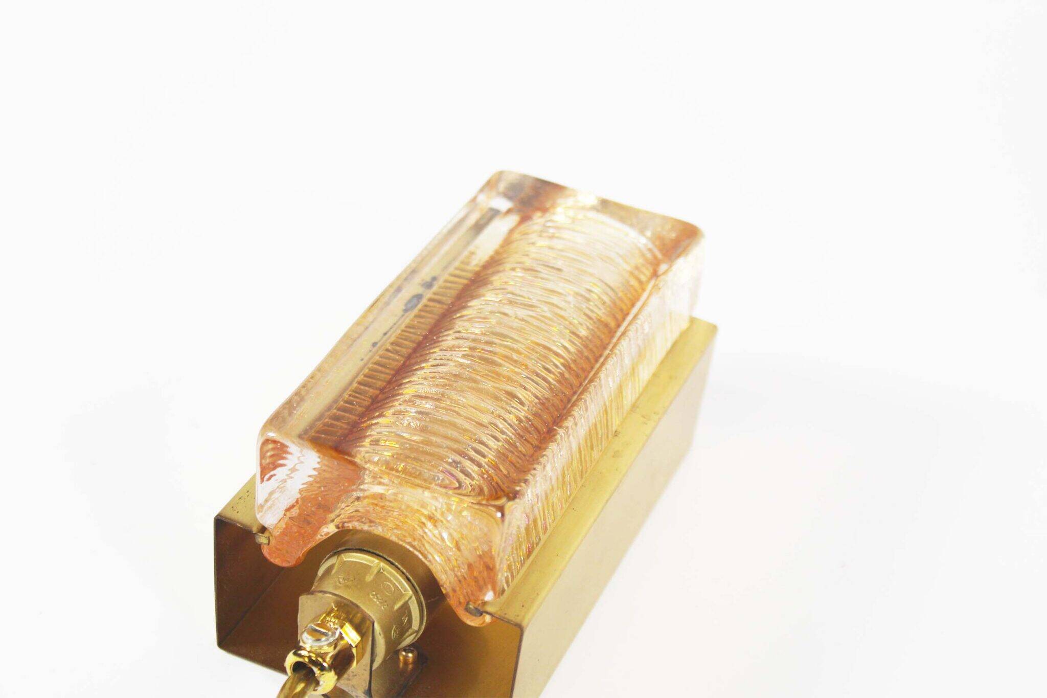 Brass & Amber glass glass wall lights by Vitrika – Model Atlactic