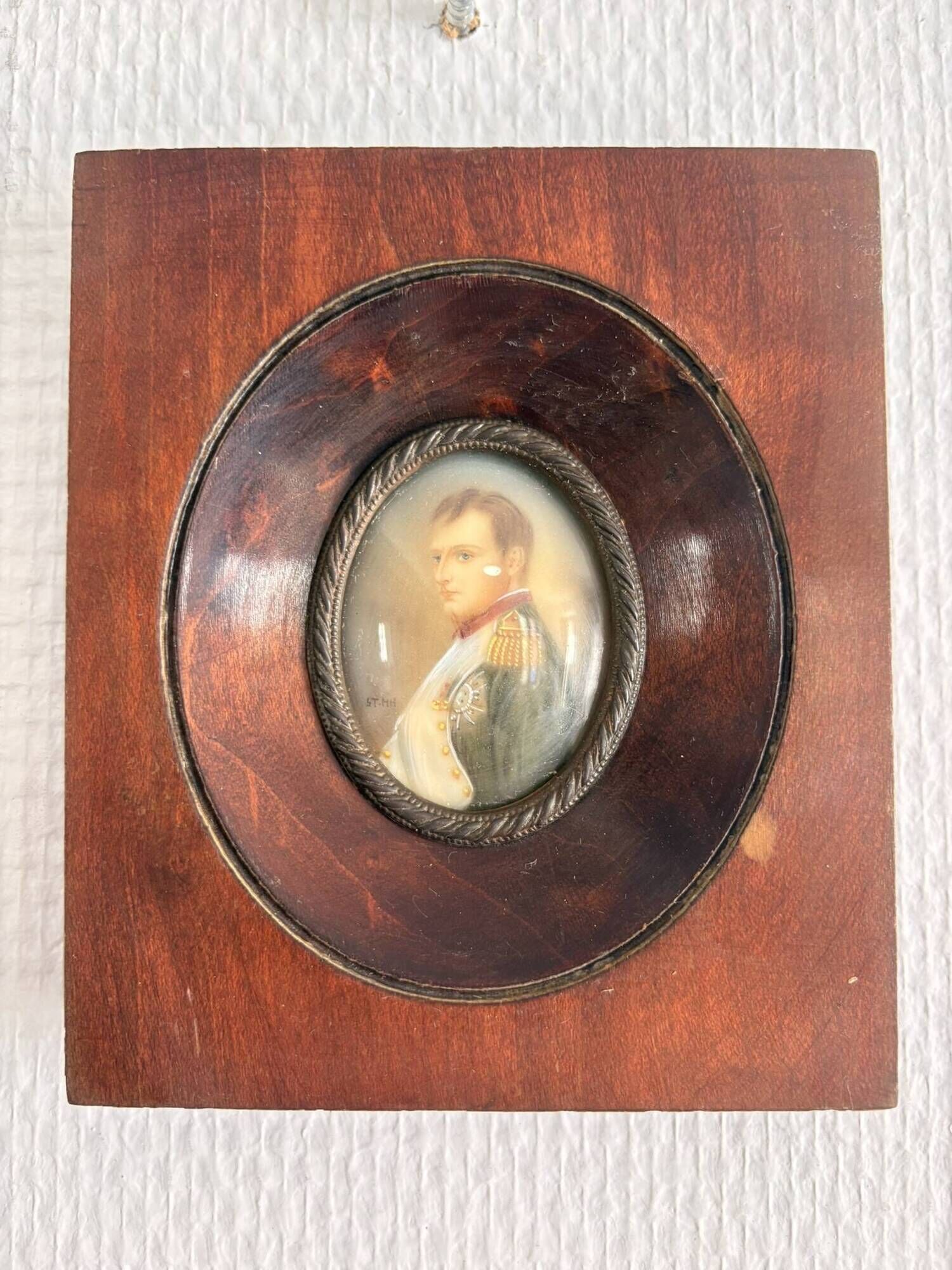 Antique Miniature Napoleon Bonaparte Empire Mahogany Frame Collector's Item