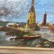 Old marine painting oil on canvas signed Y. Delaporte port entrance