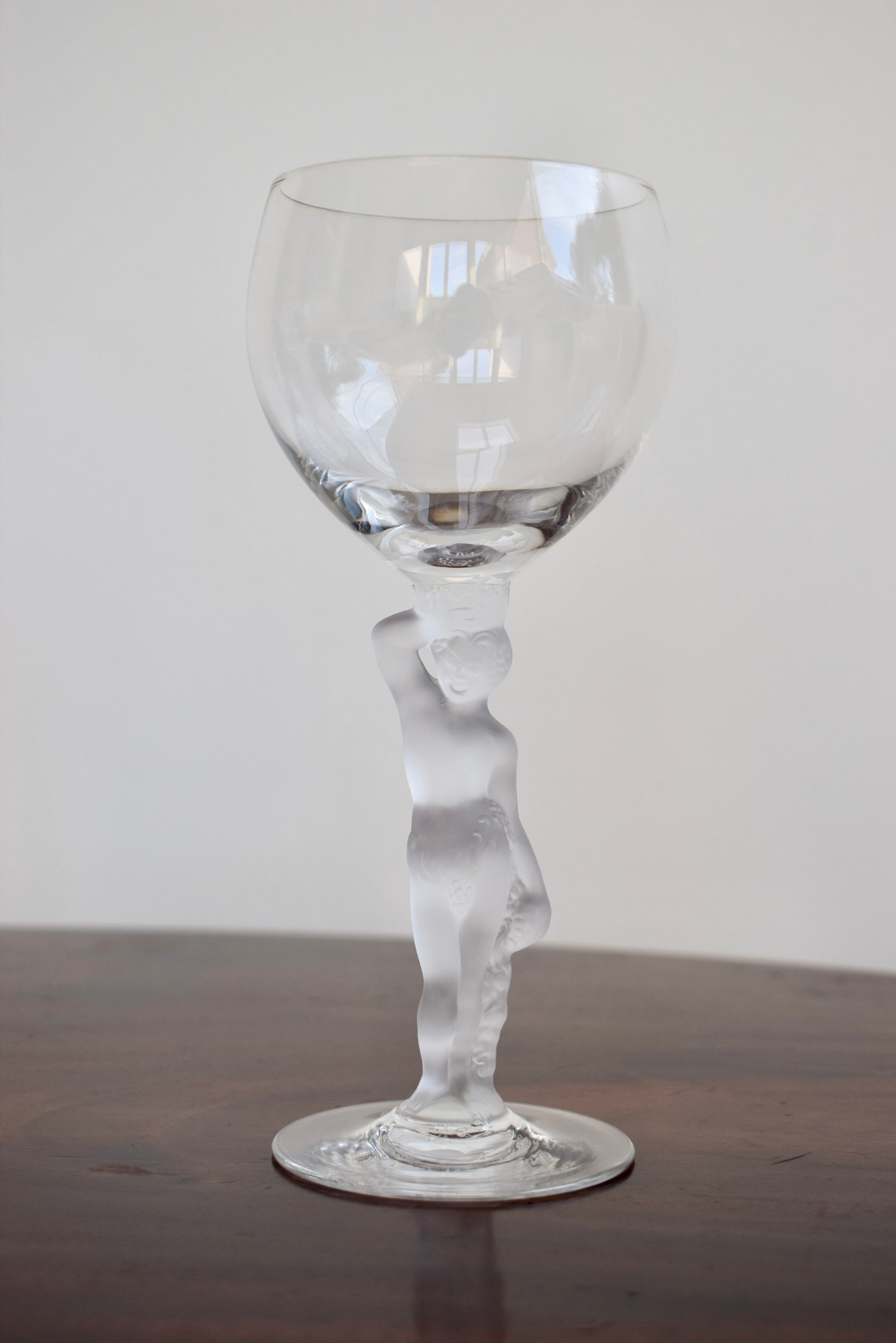 Set of 2 vintage Bayel crystal wine glasses