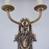 Pair antique sconces wall lights LB Deposé Leboullanger Freres, gilt bronze, 1900 ca, French