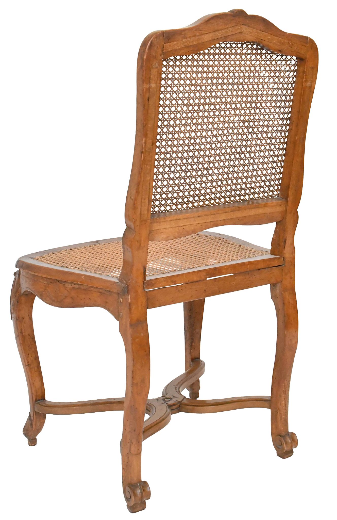 4 caned chairs from the Louis XV period stamped by Charles Delenoncourt.