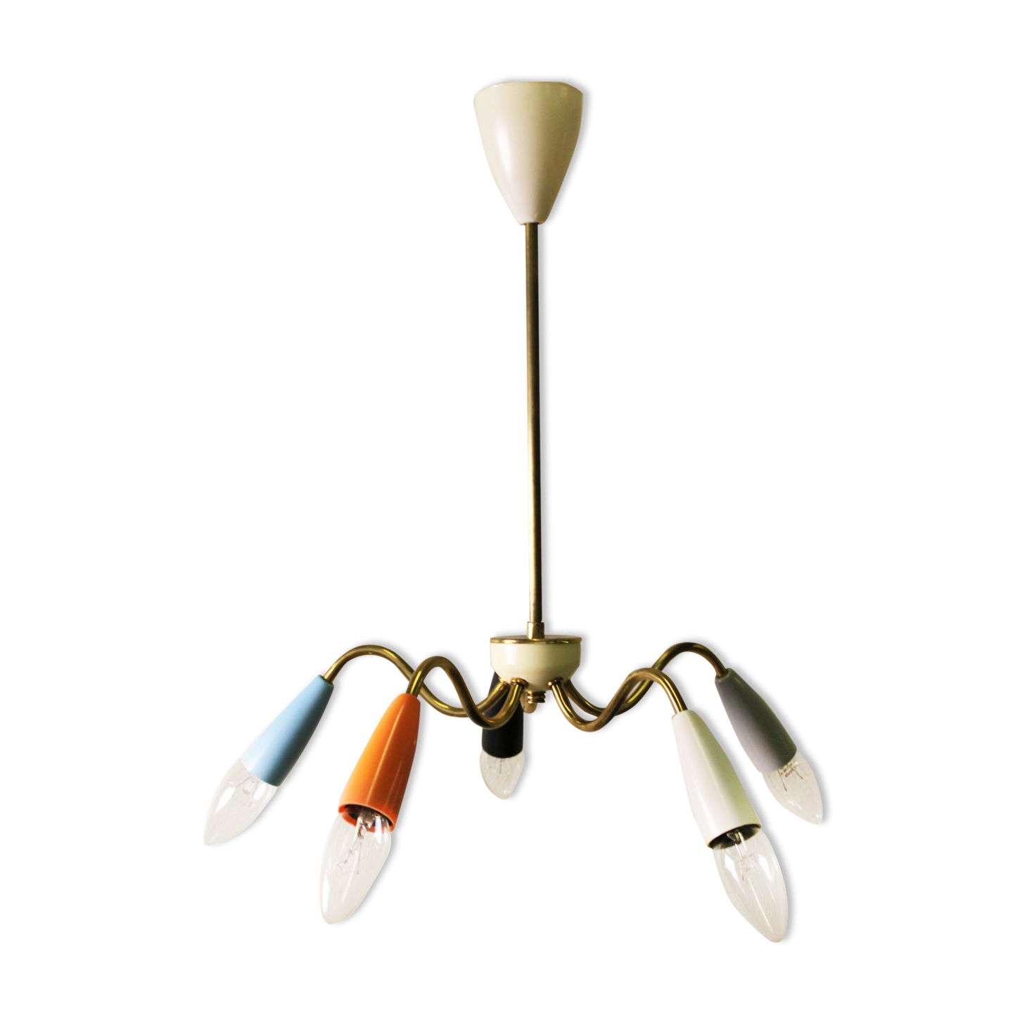 Vintage spider chandelier, Italy, 70's.