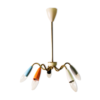 Vintage spider chandelier, Italy, 70's.