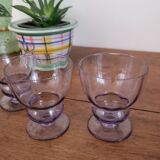 Set of 4 small purple glasses