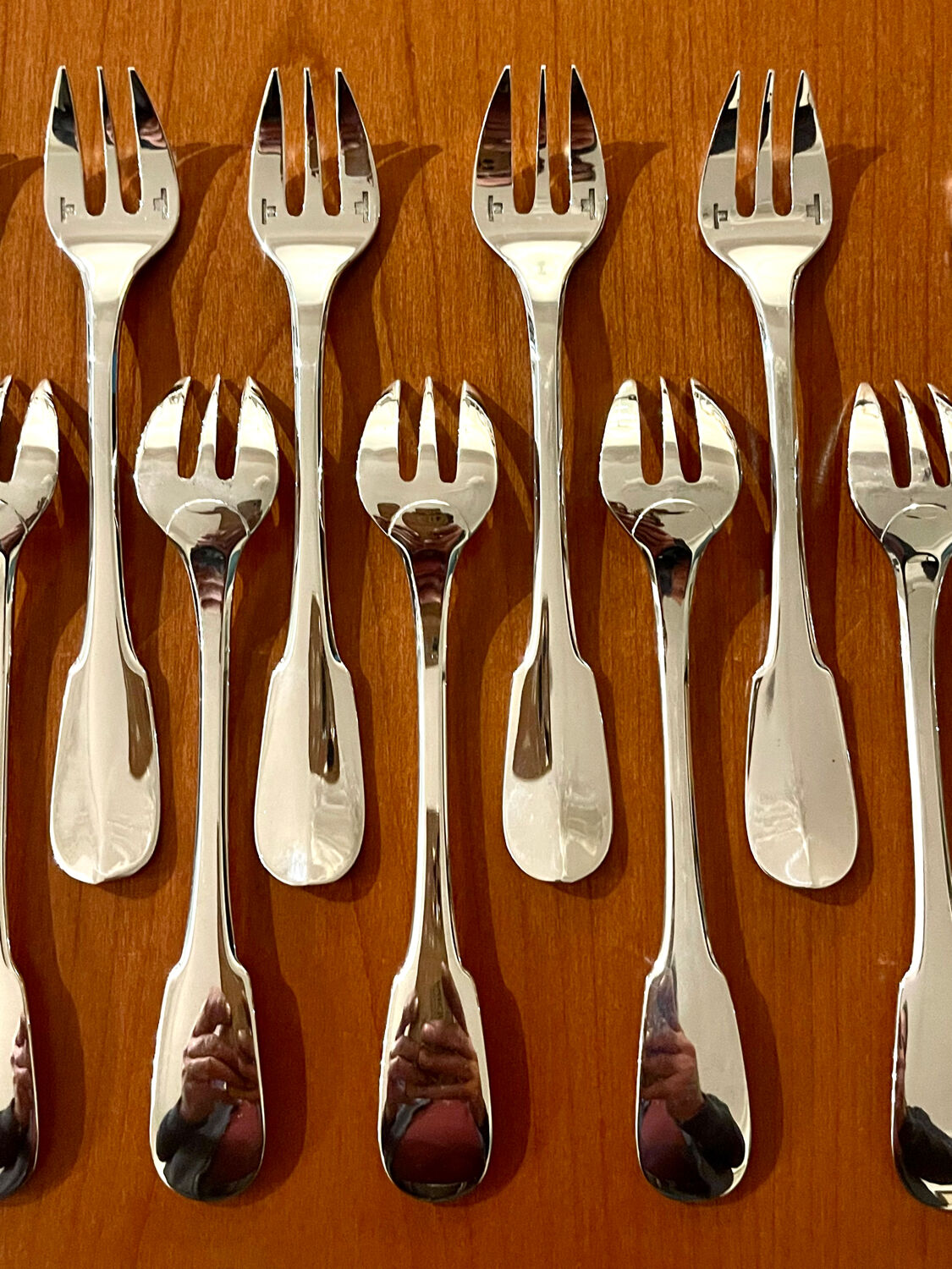 Christofle Cluny 12 oyster and shellfish forks
