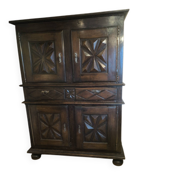 Louis xiii armoire - 17th century decoration with diamond point motif
