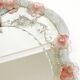Italian mid-century wall mirror with a Murano glass frame and blossoms