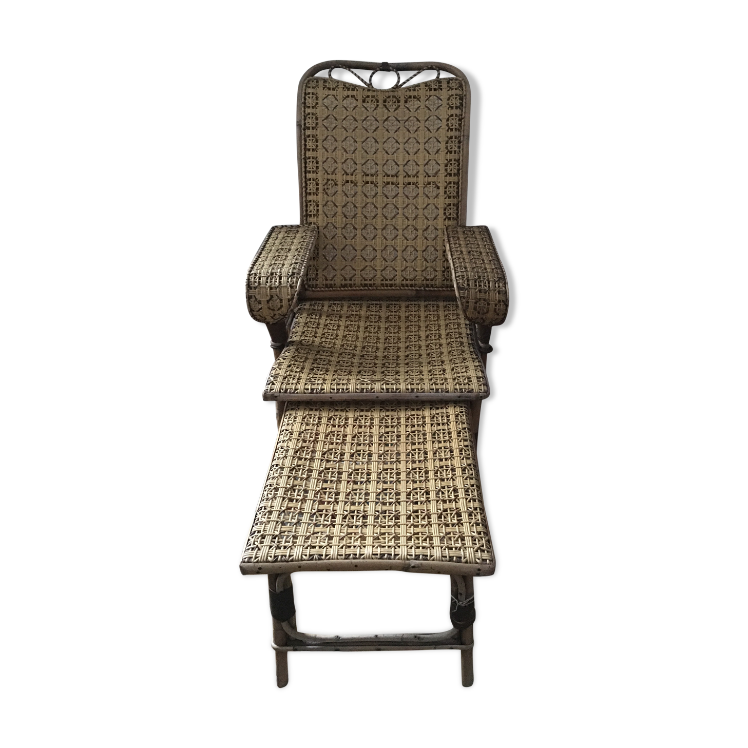 1920/1930 braided rattan Lounge Chair