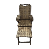Chaise longue en rotin tressé 1920/1930