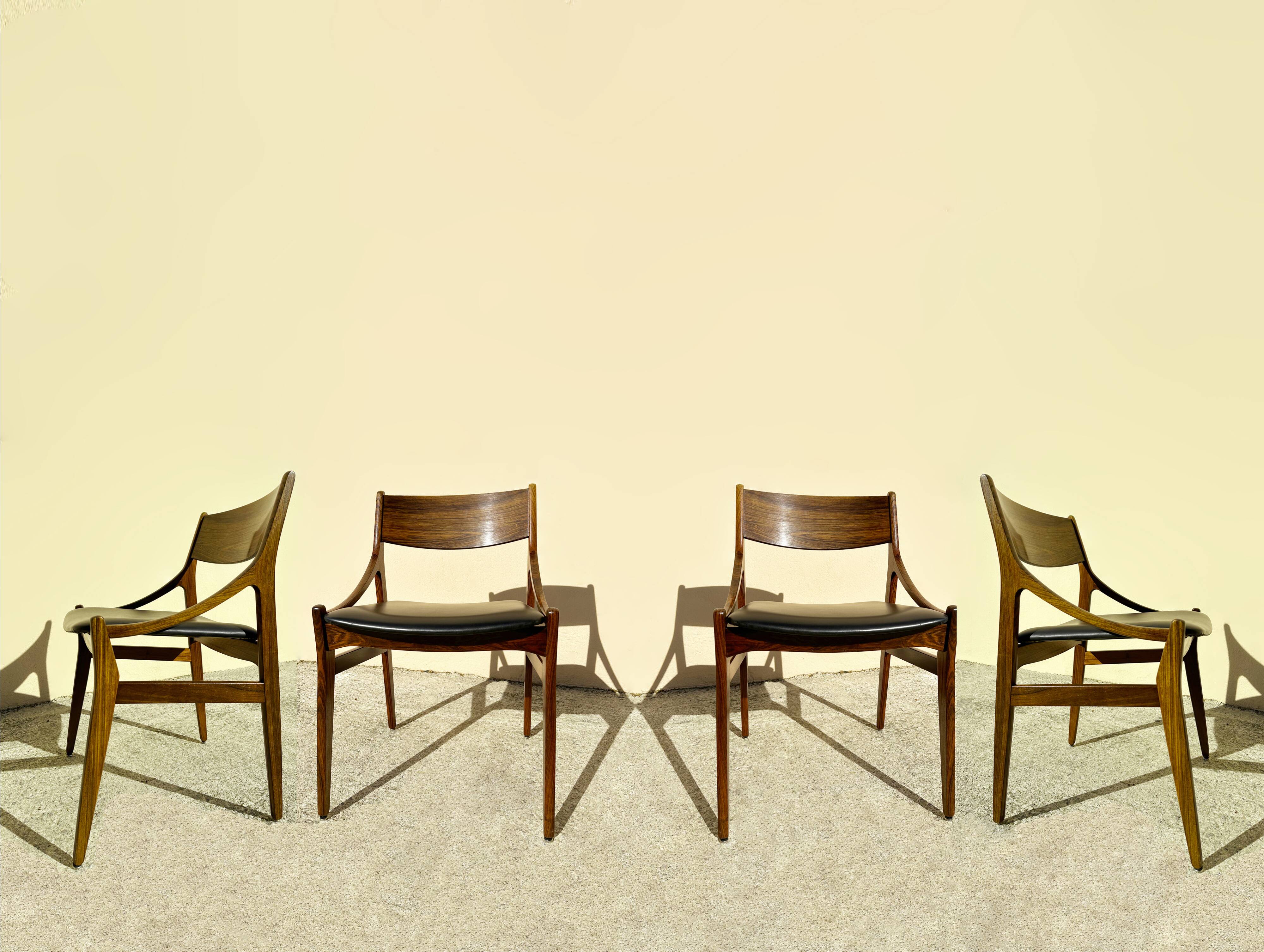 4 chaises H Vestevig Eriksen, Møbelfabrik. Danemark 1960