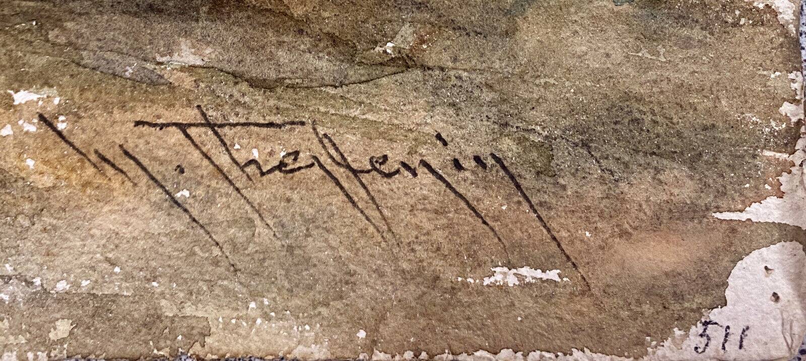 Tableau aquarelle maurice thevenin (1895-1967) val suzon (21) le pont