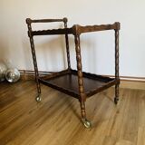 Wooden serving trolley