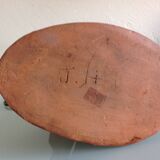 Ceramic lamp terracotta and lampshade wool 50/60
