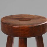 Rustic Wooden Stool with Handle, 1920s