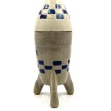 Ceramic rocket, spaceship bottle, France 1940s-1950s