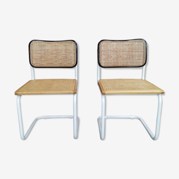 Paire de chaises Cesca B32 bicolore design Marcel Breuer