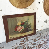 Painting flowers old oil