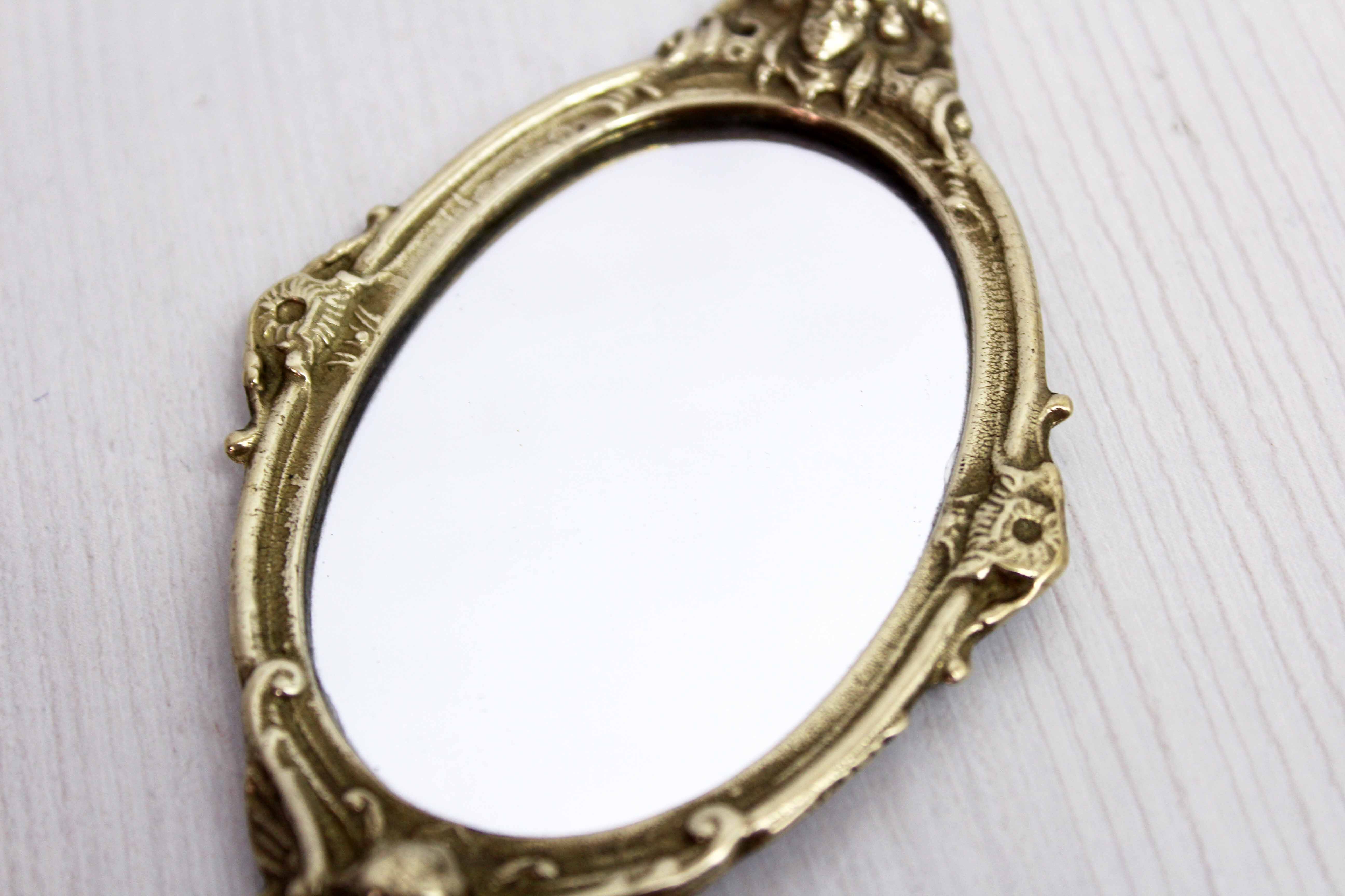 Brass hand mirror 1950