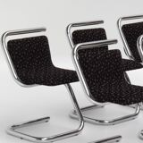 Anonimo set of 6 Italian chrome "S" chairs 1970s