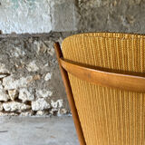 Paire chaises annees 40 pied compas