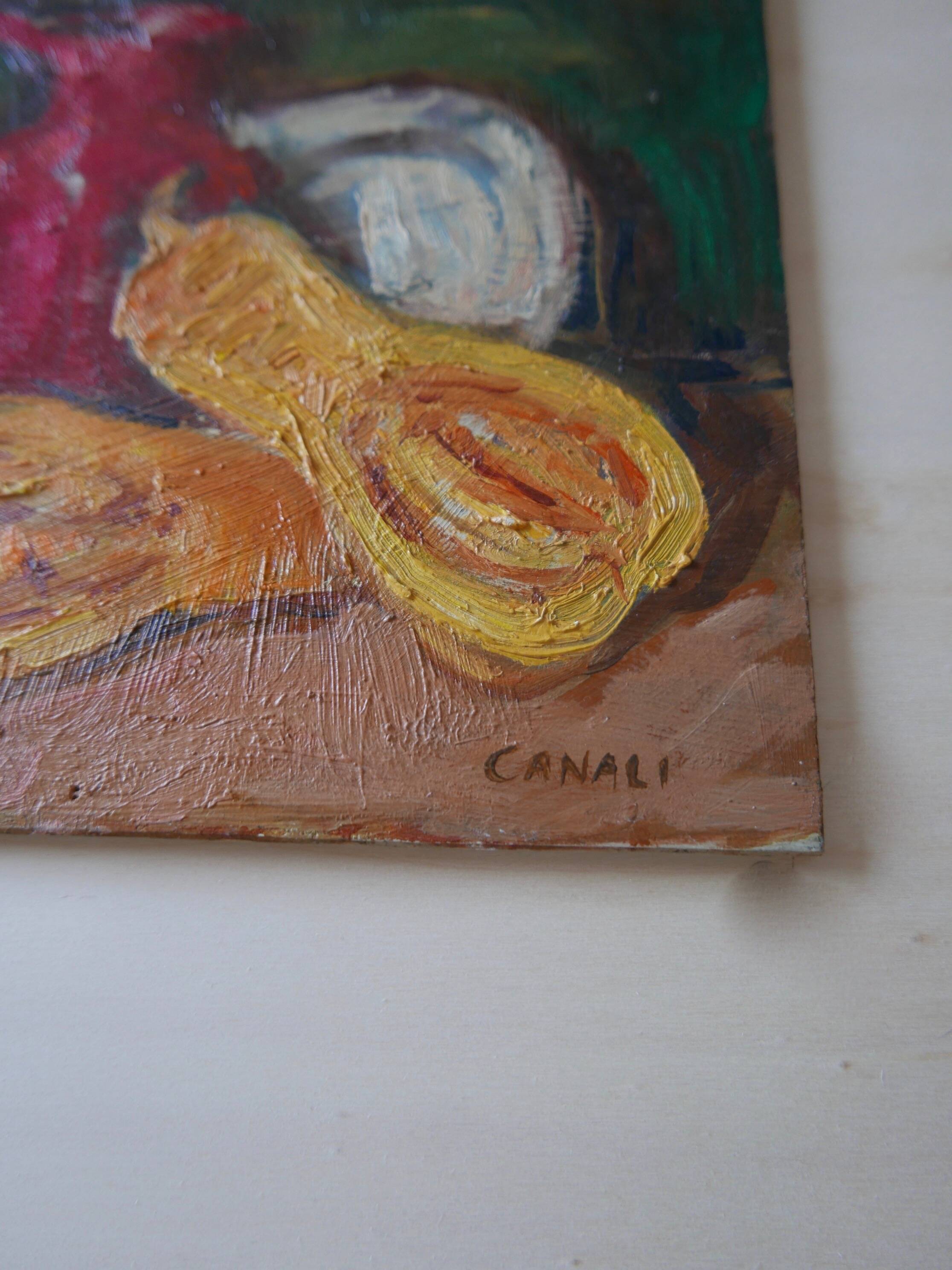 Still life, oil on wood