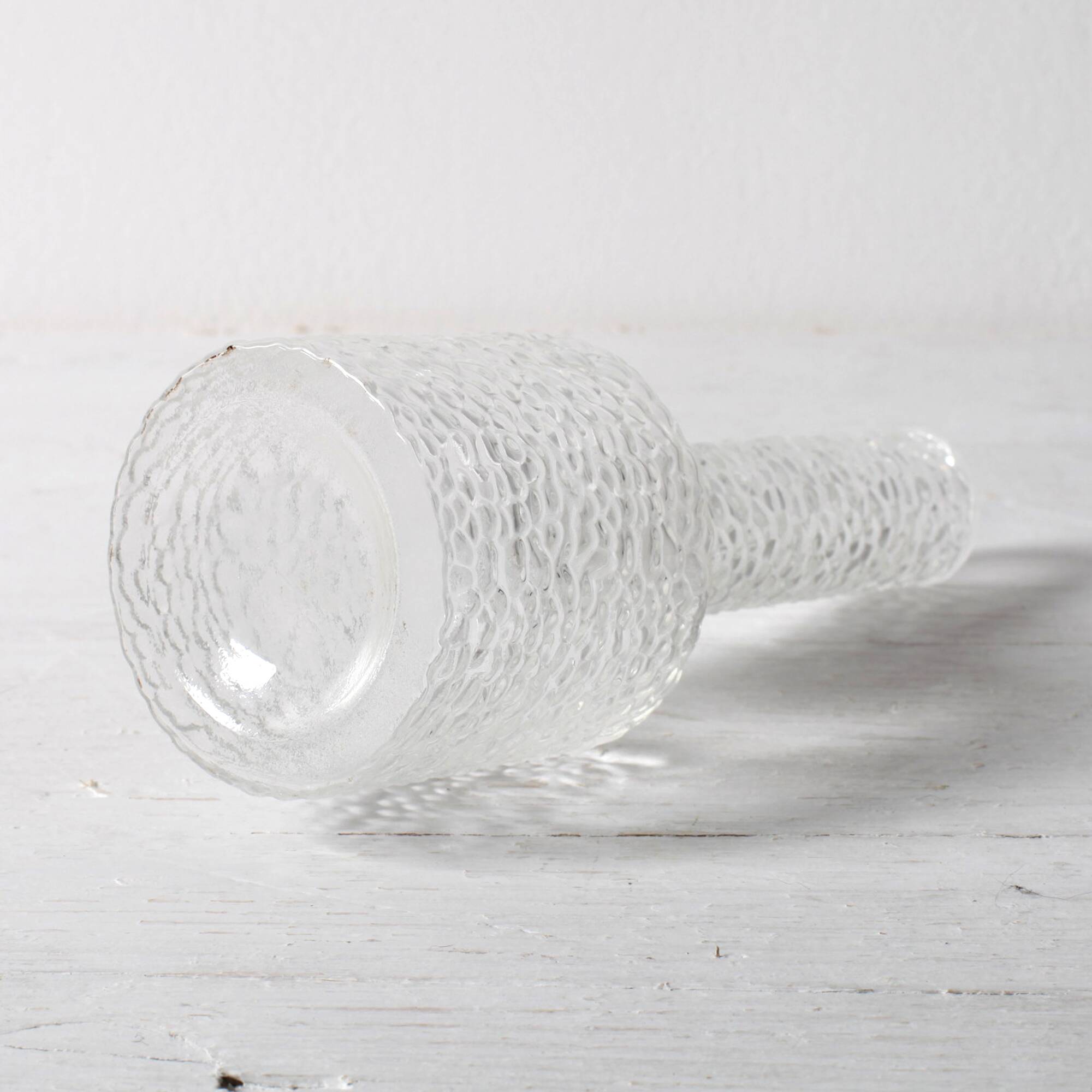 Small Vintage Clear Glass Vase / Single Flower Stylish Vase / Sweden / 2000