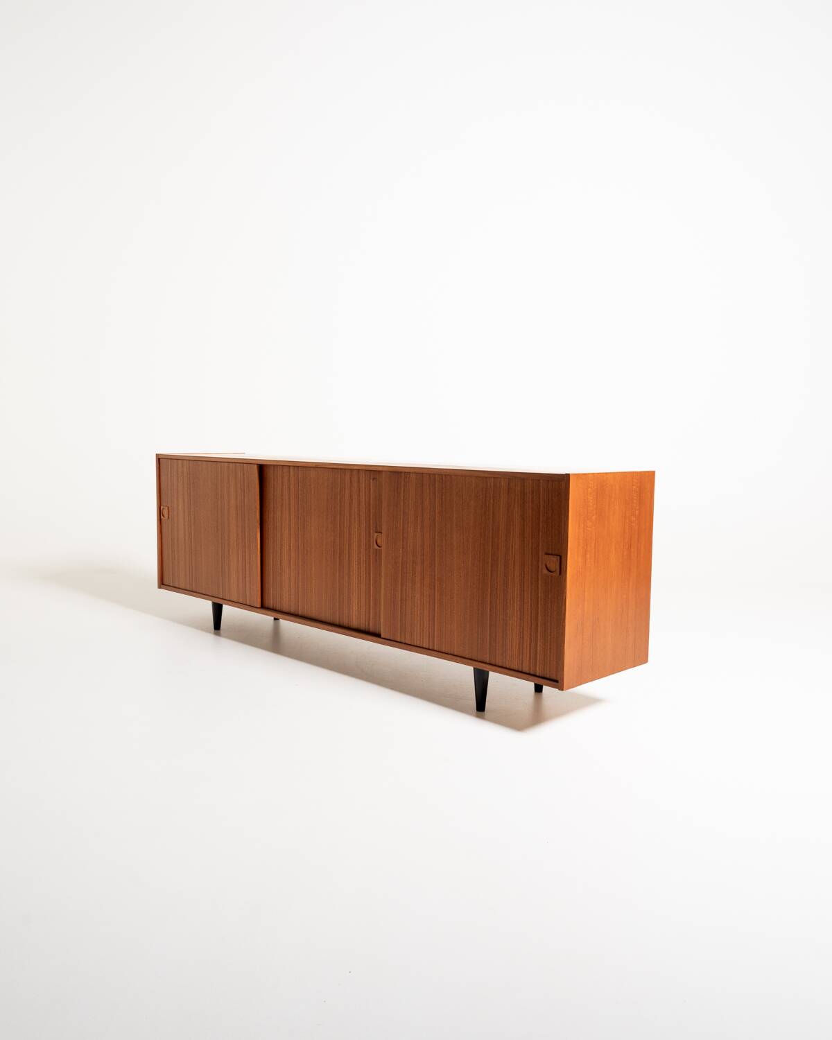 Danish teak sideboard with three sliding doors, 1960s/1970s