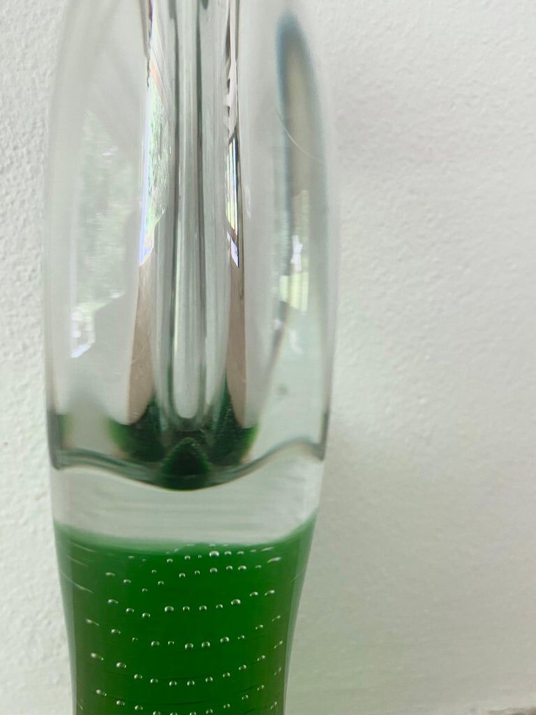 Czech Art Glass Vase, Centerpiece by Pavel Juda for Beranek Glass, 1985